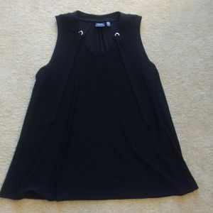 Rafaella Short Sleeve Black Blouse